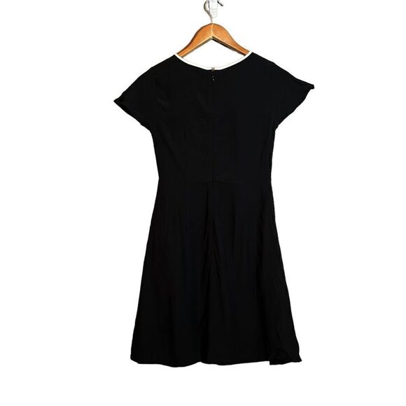 Ann taylor Loft black short sleeve mini dress with white trims - Picture 8 of 10